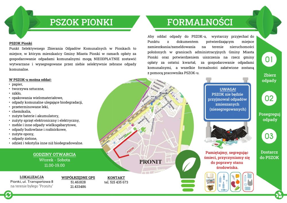 Komunikat do Mieszkańców miasta Pionki w sprawie prawidłowej segregacji odpadów komunalnych