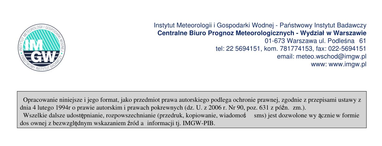 Ostrzeżenie meteorologiczne przed burzami