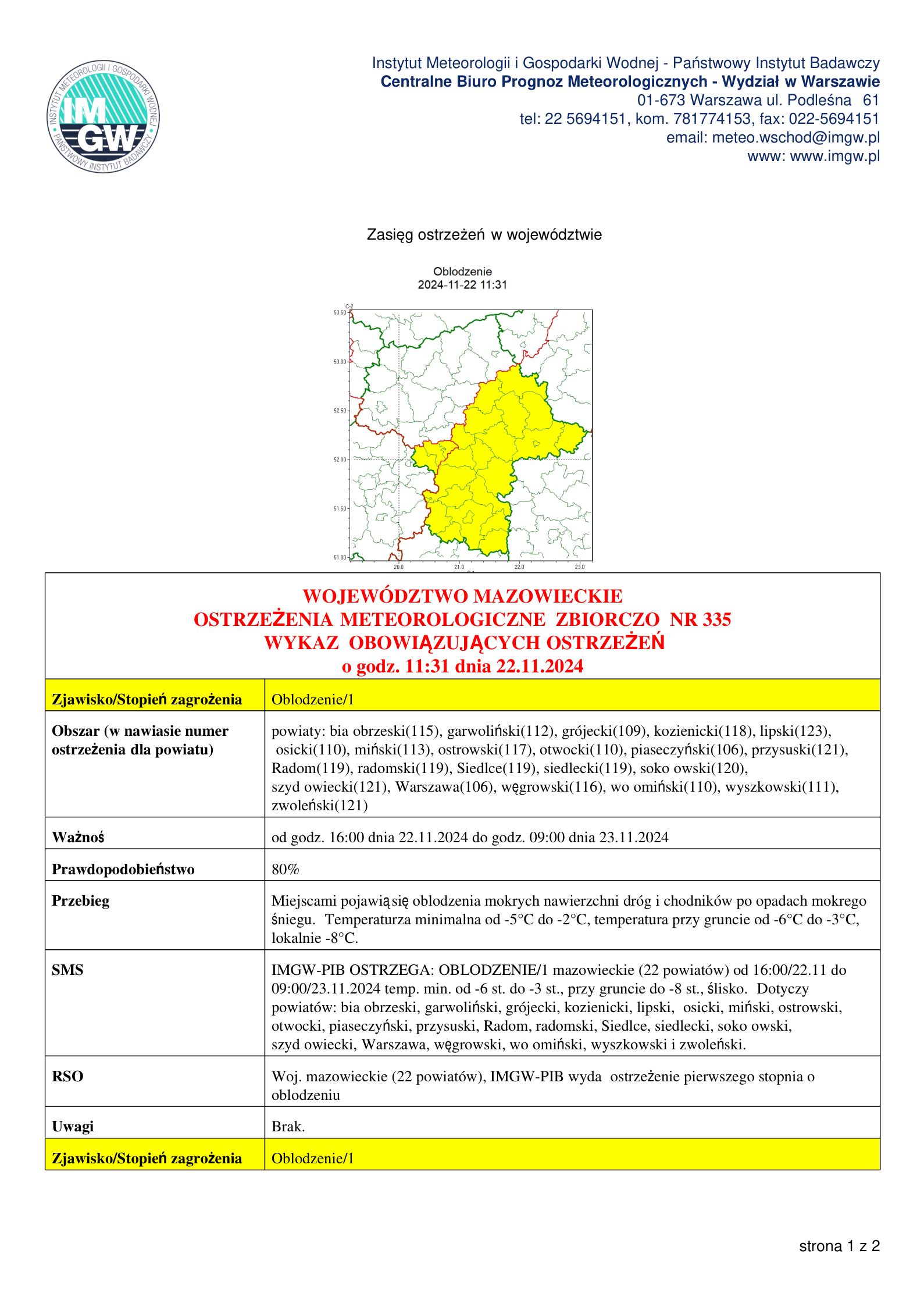 IMGW-PIB OSTRZEGA