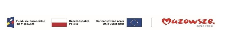 Fundusze Europejskie dla Mazowsza Belka z logo