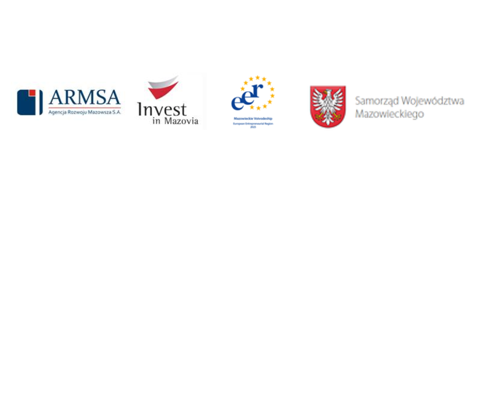 Agencja Rozwoju Mazowsza i Samorząd Województwa Mazowieckiego Belka z logotypami