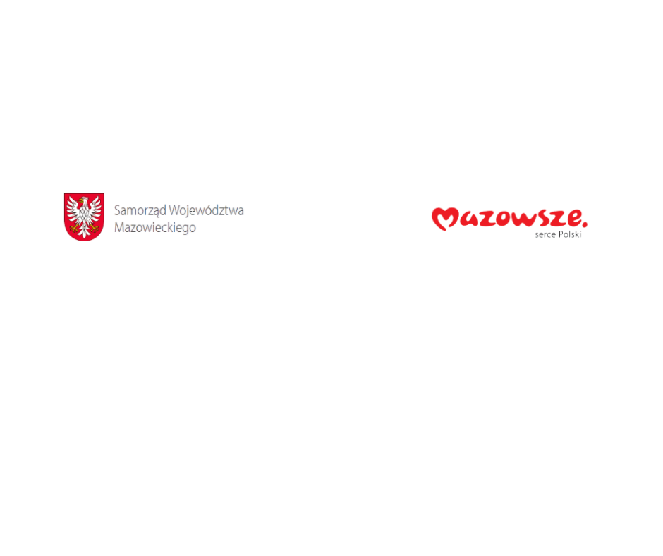 Samorząd Województwa Mazowieckiego i Mazowsze Serce Polski Belka z logotypami